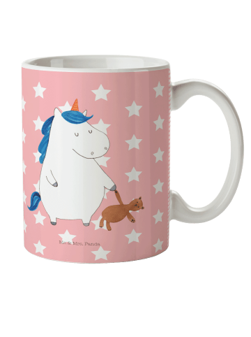 Mr. & Mrs. Panda Kindertasse Einhorn Teddy ohne Spruch in Rot Pastell