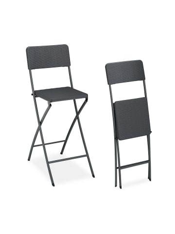 relaxdays 2 x Barhocker in Grau - (B)44 x (H)115 x (T)63 cm