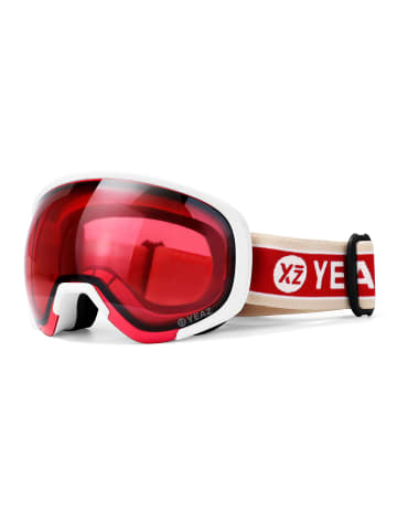 YEAZ BLACK RUN ski- und snowboard-brille rot/matt weiß in rot