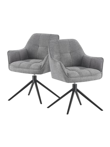 DUBI Möbel 2er-Set: Drehstuhl THOMAS-MIRA in Grau - (B)61 x (H)82 x  (T)62 cm
