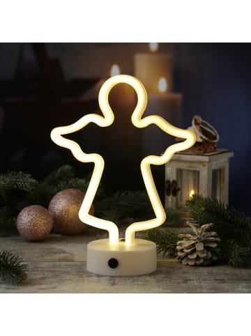 SATISFIRE LED Neonlicht Dekofigur Engel H: 28cm in warmweiß