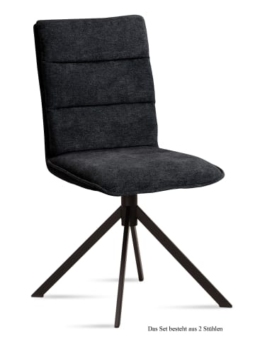 58 aufm Kessel ESSZIMMERSTUHL (2er-Set) Debbi 47x92x60 Schwarz/Anthrazit