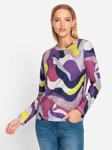 Heine Rundhalsshirt in flieder-mauve-bedruckt