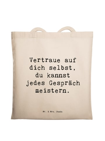 Mr. & Mrs. Panda Tasche Spruch Ein schwieriges Gespräch führen m... in Creme