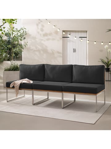 home24 Loungesofa TEAKLINE 3-teilig Kombi B in Anthrazit