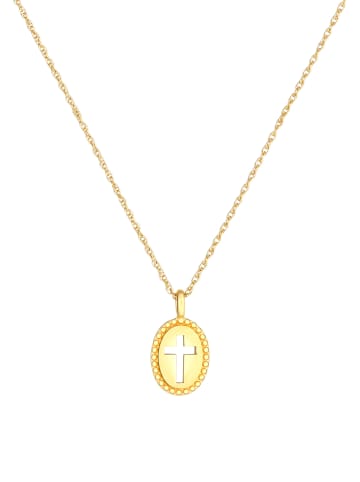 Elli Halskette 925 Sterling Silber Kreuz in Gold