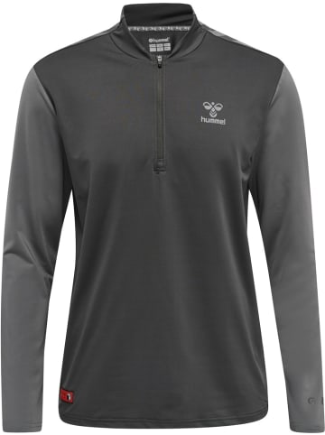 Hummel Trainingsjacke "Pro Grid Half Zip Training Longsleeve" in Grau