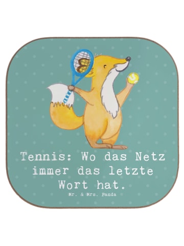 Untersetzer Tennis Netz mit Spruch in Meeresbrise