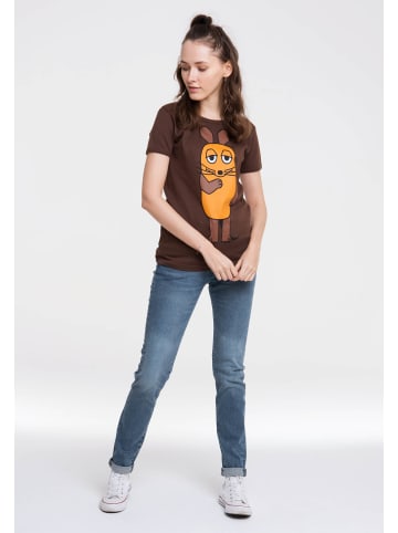 Logoshirt Print T-Shirt Die Sendung mit der Maus in braun