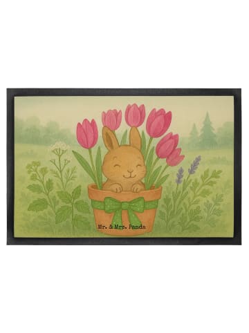 Mr. & Mrs. Panda Schmutzfangmatte Hase Tulpen Design ohne Spruch in Weiß