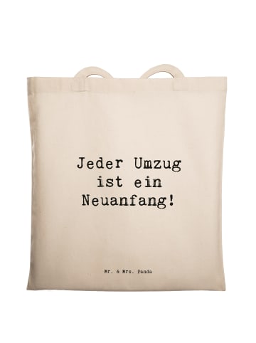 Mr. & Mrs. Panda Shopper Spruch Umzug Neuanfang mit Spruch in Creme