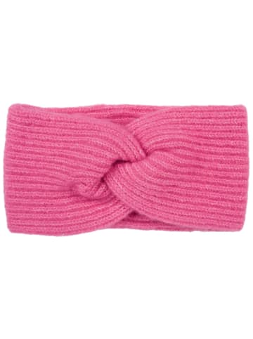 styleBREAKER Strick Stirnband mit Perlrippen Muster und Knoten in Magenta