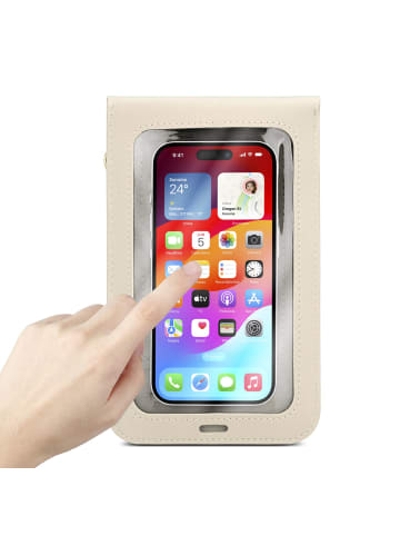 cadorabo Handytasche für Samsung Galaxy ACE PLUS Hülle Umhängetasche in Weiss