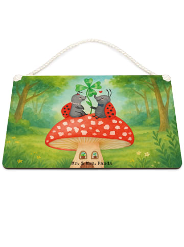 Mr. & Mrs. Panda Schild Marienkäfer Fliegenpilz Design ohne Spruch in Weiß