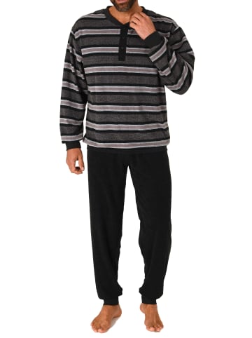 NORMANN Frottee Schlafanzug lang Bündchen - 81413 in türkis