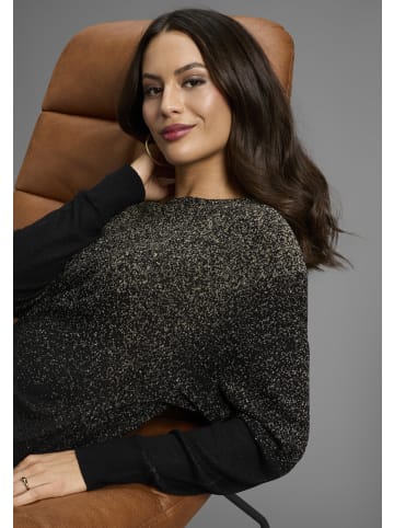 Laura Scott Strickkleid in schwarz-goldfarben
