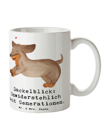 Mr. & Mrs. Panda Trinkbecher Kurzhaardackel Dackelblick mit Spruch in Weiß
