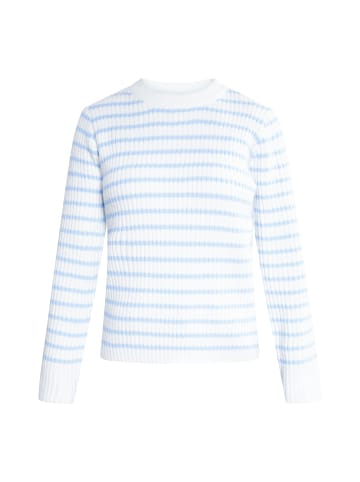 DreiMaster Damen Strick Pullover in Wollweiss Hellblau