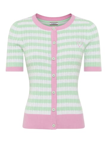 Kangaroos Strickjacke in grün-weiß