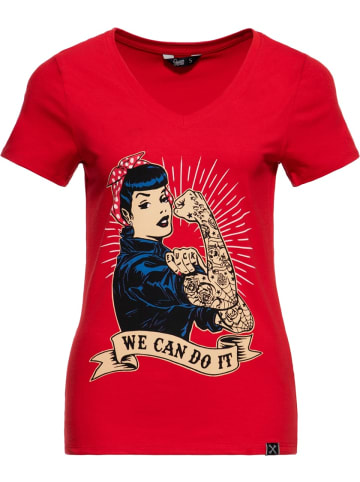 Queen Kerosin Shirt "T Shirt - We Can Do It" in Rot