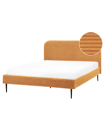Beliani Doppelbett FLAYAT in Orange/Schwarz - (W) 173 x (H) 109 x (L) 215 cm
