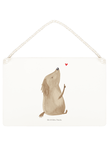 Mr. & Mrs. Panda holzbild Hund Liebe ohne Spruch in Weiß