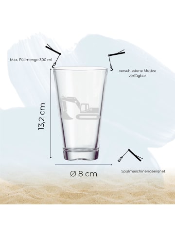 LUXENTU Kinderbecher Bagger 300 ml in transparent