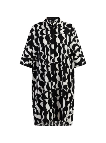 DreiMaster Klassik Damen Hemdkleid in Schwarz Weiss