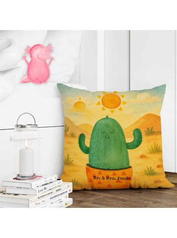 Mr. & Mrs. Panda Sofa Kissen Kaktus Sonne Design ohne Spruch in Weiß