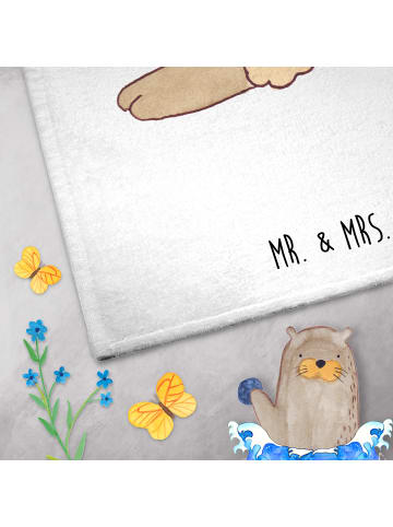 Mr. & Mrs. Panda Handtuch Einhorn Katze ohne Spruch in Weiß