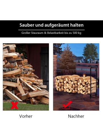 COSTWAY Kaminholzregal 250cm in Schwarz