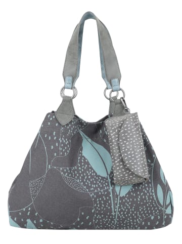 Fritzi aus Preußen Shopper Leaves Canvas Anthra Ice in Grau-Blau