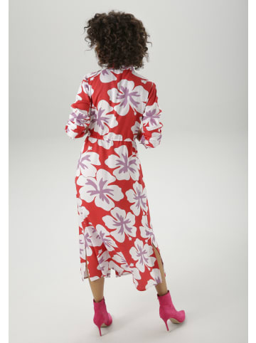 Aniston CASUAL Maxikleid in rot-weiß-lavendel