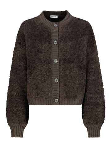 Sublevel Strickjacke Knopfleiste Rundhalsausschnitt in Dunkelbraun