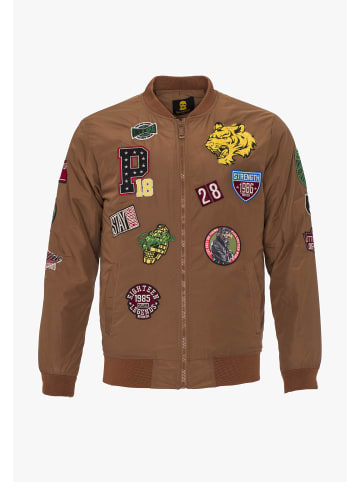 PLUS EIGHTEEN Herren Blouson Mit Patch-Details in Braun