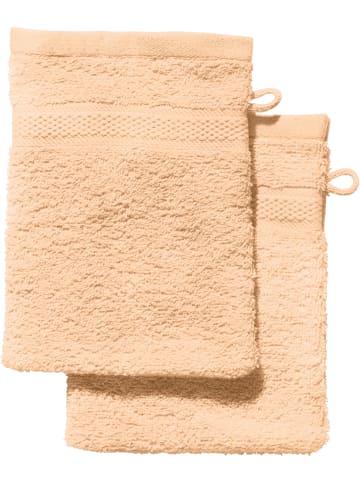 REDBEST Frottier Waschhandschuh 2er-Pack Chicago in apricot