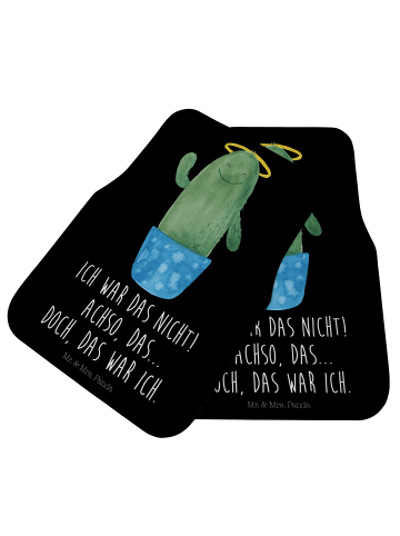 Mr. & Mrs. Panda Fußmatte Fürs Auto Kaktus Heilig mit Spruch in Schwarz