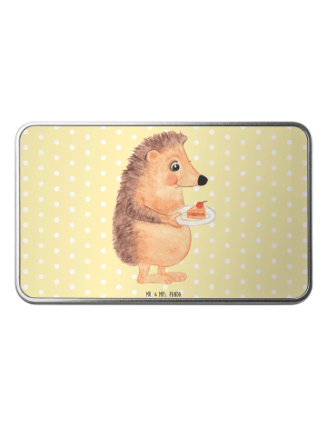 Mr. & Mrs. Panda Geschenkverpackung Igel Kuchenstück ohne Spruch in Gelb Pastell