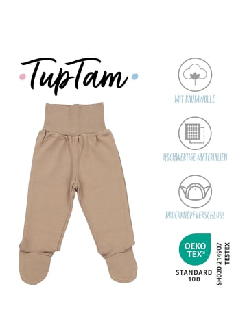 TupTam Baby Jungen Strampelhose mit Fuß 3er Pack in braun/schwarz