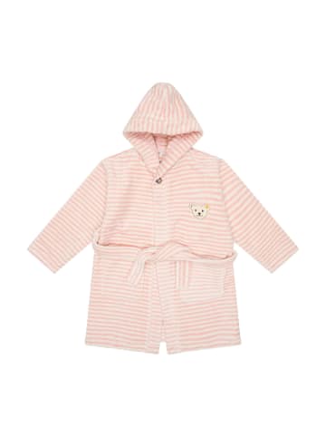 Steiff Bademantel in Rosa/Weiß