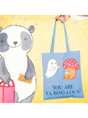 Mr. & Mrs. Panda Laptoptasche Halloween Zauber mit Spruch in Sky Blue