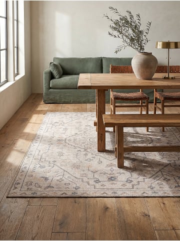KADIMA DESIGN Teppich Flachgewebe Pflegeleicht HURST Orientalisch Medallion Muster in Beige