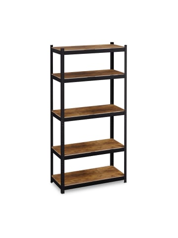 relaxdays Schwerlastregal in Schwarz/ Braun - (B)90 x (H)180 x (T)40 cm