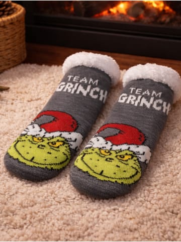 The Grinch The Grinch Hüttensocken Haussocken Kuschelsocken Wintersocken Socken in grau