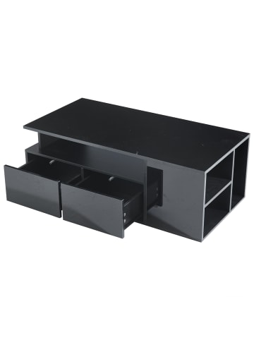 ABRIHOME Couchtisch in Schwarz mit LED 2 Schubladen