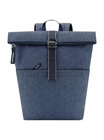 Reisenthel travelling rolltop - Rucksack 15.6" 53 cm (herringbone grey) in herringbone dark blue