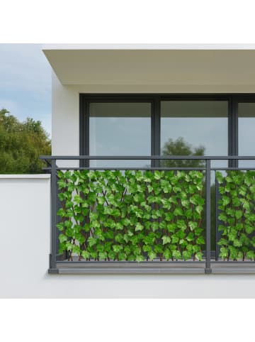 UNUS Sichtschutz aus Weide mit Blättern verschiedene Farben in Grün