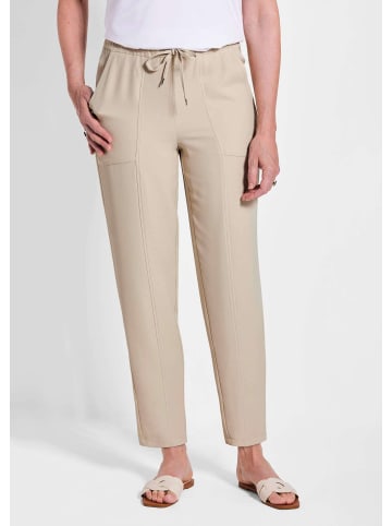 GOLDNER Kurzgröße:  Braune Cargo-Schlupfhose SARA in beige