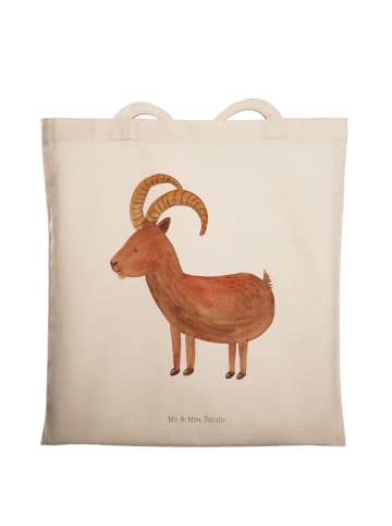 Mr. & Mrs. Panda Tote Bag Sternzeichen Steinbock ohne Spruch in Creme