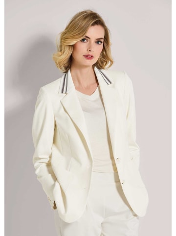 MADELEINE Langer Jersey-Blazer mit Futter in wollweiß / silbergrau